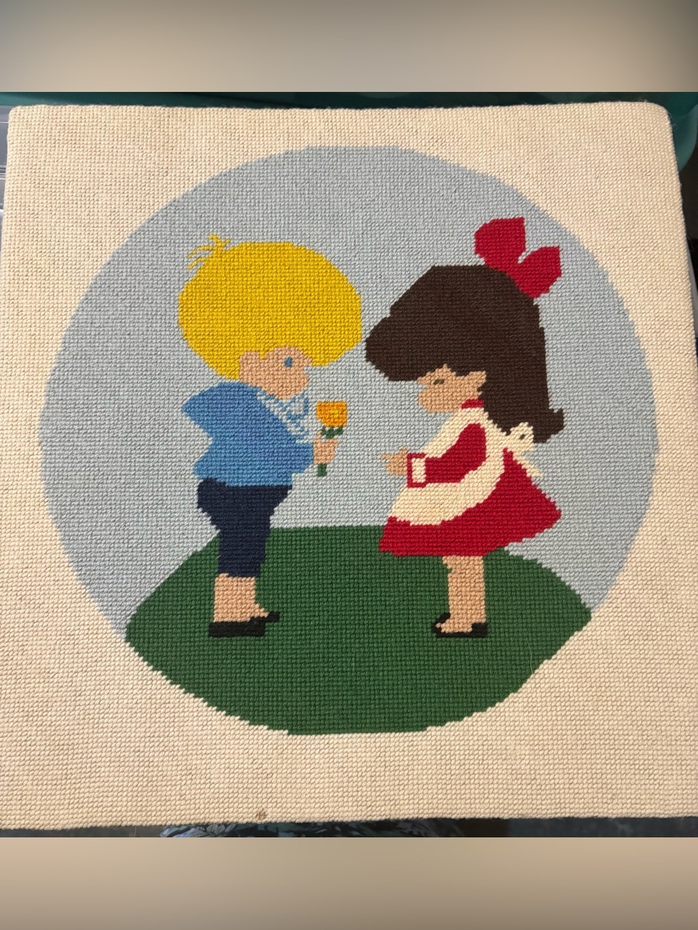 Handcrafted Needlepoint Wall Art  of Joan Walsh Anglund